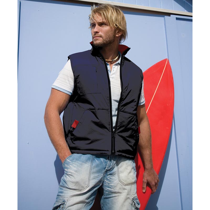 Ripstop gilet - Navy/Red S